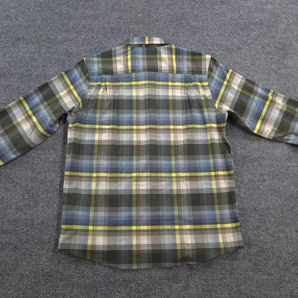 Patagonia Shirt Mens M Green Plaid Canyonite Flannel Stretch Snap Hiking Outdoor
